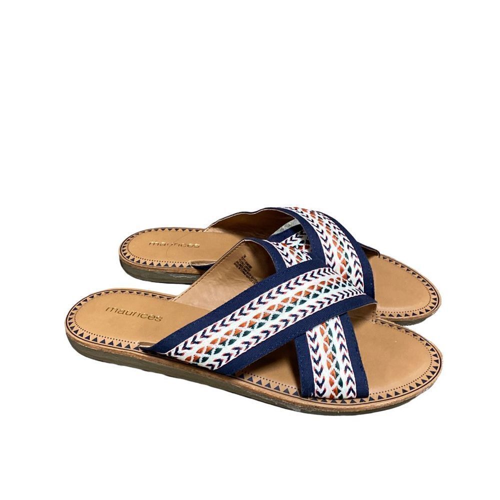 Maurices Navy Multi Slide Sandals Size 7